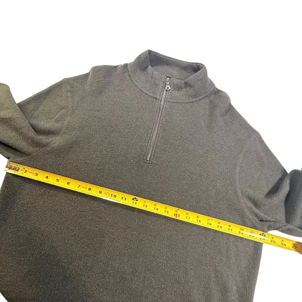 Banana Republic Mens XL Quarter Zip Pullover Green Ribbed Mock Neck Smart Casual